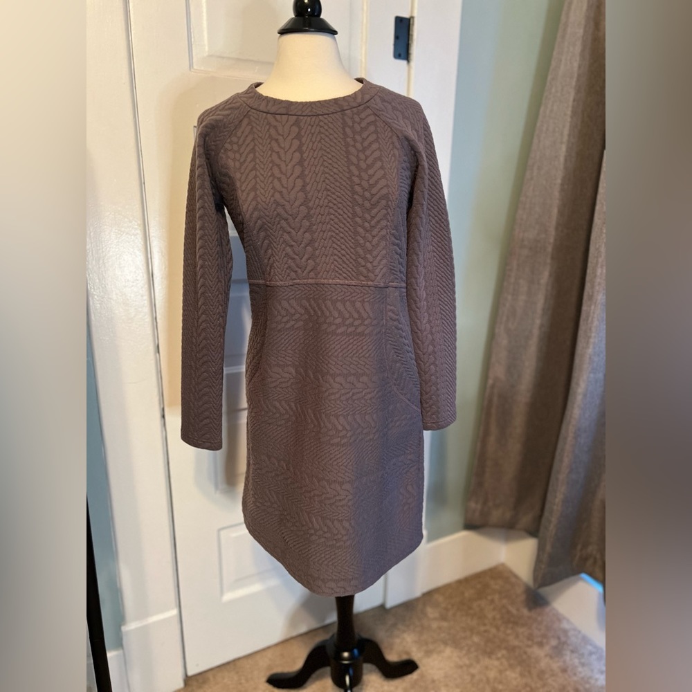 Prana Long Sleeve Mini Dress, Dark Gray, Size Small
